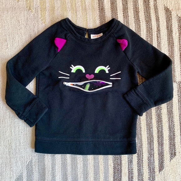 Cat & Jack Other - [cat&jack] black cat sweatshirt with zipper mouth